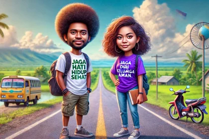 Ilustrasi dua anak muda Papua (ibr)